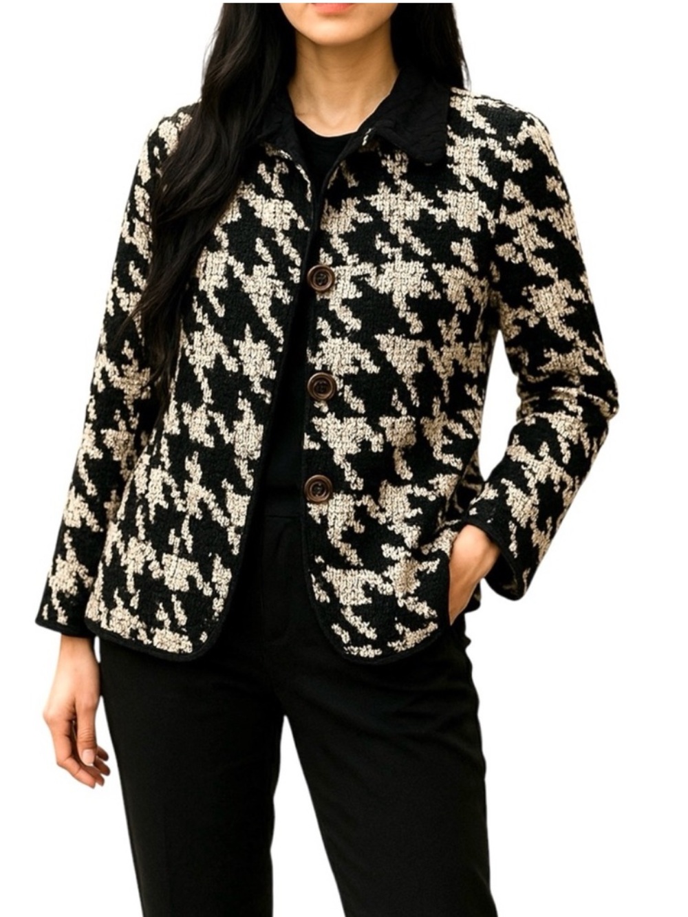 Patty Kim Jacket Size Medium Quilted Button Front
